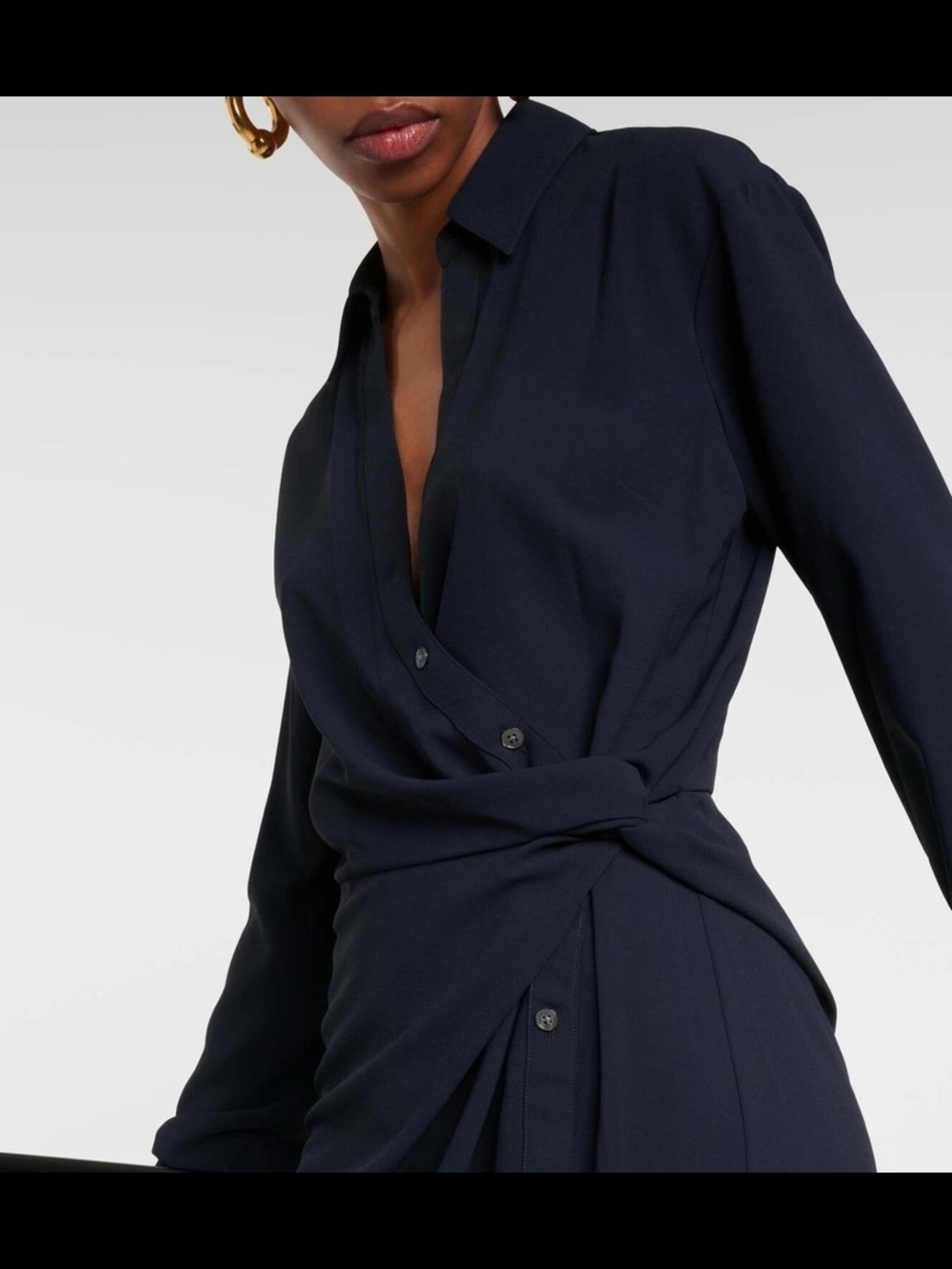 Veronica Beard Navy Asymmetrical Wrap Dress